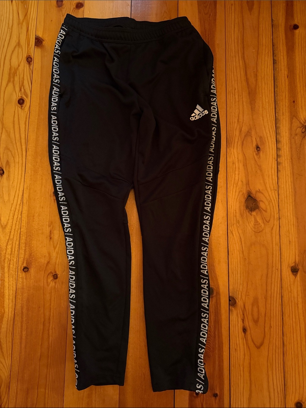 Adidas Black Men’s Track Pants with Side Logo Tape